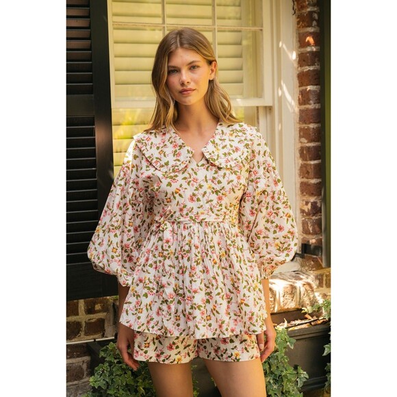 La Maregold The Camila Micro Mini Wrap Dress Floral Print Ruffle M New 283412 - Picture 4 of 8